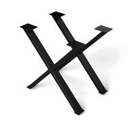 blumfeldt UrbanFodge TRIPLE X Table Legs - Modern Steel Design, Matte Black Finish, 78x71x150 cm, Spider Cross Shape, 200 kg Load Capacity, Easy Assembly for DIY Projects