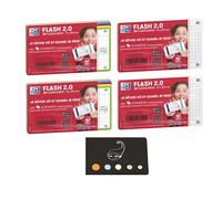 Blumie Shop Set of 4 32 FlashCards 75 x 125 mm - Question and Answer Cards 2 Lines + 2 Small Squares + 1 Adhesive Index