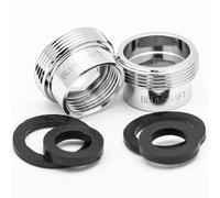 BLUMKRAFT F16 - M22 Solid Metal Silver Brass Tap Adaptor 16mm Female 22mm Male (F16-M22 / M22-F16)