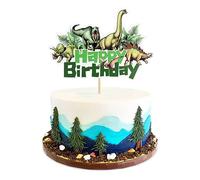 Blumomon 1Pcs Jurassic Dinosaur Cake Topper Dinosaur Birthday Cake Decorations for Dino Theme Baby Shower Kids Jurassic Park Birthday Cake Decorations Supplies