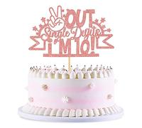 Blumomon 1Pcs Out Single Digits I'm 10 Cake Topper Glitter Double Digits 10 Cupcake Pick Cheers to 10 Years Old Ten Fabulous Cake Decorations for 10th Birthday Theme Party Supplies Rose Gold