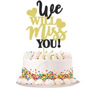 Blumomon 1Pcs We Will Miss You Cake Topper Retirement Cake Decoration Picks for Retired Party Cake Decoration Party Supplies