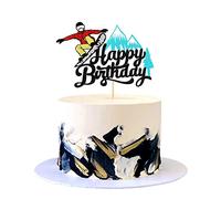 Blumomon 1x Skiing Birthday CAKE_TOPPER, Sports Theme CAKE_TOPPER for Children, Boys, Girls, Men, Women, Party Supplies