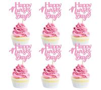 Blumomon 24Pcs Nurse's Day Cupcake Toppers Nursing School Graduation Cupcake Picks Medical Rn Nurse Grad Themed Birthday Party Cake Decorations Supplies