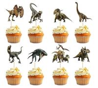 Blumomon 27Pcs Dinosaur Cake Toppers Dinosaur Happy Birthday Cupcake Decoration Dinosaur Theme Birthday Cake Decorations Boy Girl Babyshower Dinosaur Theme Birthday Party Decoration
