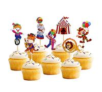 Blumomon 35-Piece Circus Cake Toppers - 6.2cm x 14.5cm, Multicolored, Perfect for Birthday & Baby Shower Parties