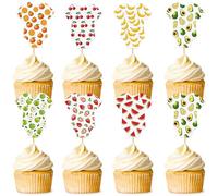 Blumomon 35Pcs Baby Cupcake Toppers Fruit Baby Shower Cupcake Picks Jumpsuit Cake Topper Decorations for Gender Reveal Theme Baby Shower Kids Birthday Party Supplies