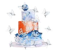 Blumomon 36Pcs Mixed Size Lively 3D Butterfly Cupcake Topper for Girls Women's Happy Birthday Wedding Party Cake Wall Party Food Decorations