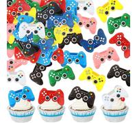 Blumomon 40pcs Pre-Cut Edible Games Console Cupcake Toppers Assembled Game On Controllers Cupcake Picks GamePad for Game Theme Kids Boys Girls Birthday Anniversary Party Decorations Supplies