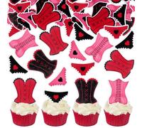 Blumomon 42Pcs Edible Fun Underwear Cupcake Topper Valentine's Day Cupcake Decoration Picks Friend's Birthday Hen Party Cake Decoration Supplies