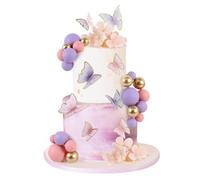 Blumomon Artificial Flowers Fake Flowers Cake Topper Butterfly DIY Cake Decoration Birthday Party Baby Shower Be Engaged Party Decorations Supplie