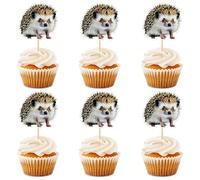 Blumomon Pack of 24 Egg Cupcake Toppers Jungle Safari Animals Cake Decoration Animals Figure Cake Topper Picks for Baby Shower Children's Birthday Party Supplies
