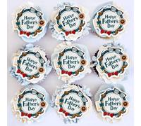 Blumomon Pack of 40 Edible Dad Birthday Cupcake Decoration Dad Cupcakes Cake Decoration Father's Day Party Accessories Father's Day Party Cupcake Decoration