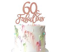 Blumomon Rose Gold Glittery 60th Birthday Cake Topper - 3 Pack