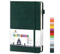 BLUMOST Lined Journal Notebooks with Pen Loop, Hardcover Notebook Journal for Work, 100Gsm Premium Thick Paper with Inner Pocket, Medium 5"x8.25", (Dark Green)