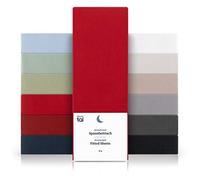 Blumtal Basics Brushed Microfibre Double Fitted Sheet 2 Pack - Super Soft Bed Sheets, Suitable for Mattresses With a Height up to 25 cm, Red