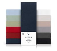 Blumtal Basics Brushed Microfibre Double Fitted Sheet - Super Soft Bed Sheets, Suitable for Mattresses With a Height up to 25 cm, Dark Ocean Blue