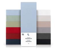 Blumtal Basics Brushed Microfibre King Size Fitted Sheets - Super Soft Bed Sheets, Suitable for Mattresses With a Height up to 25 cm, Light Blue