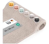 Blumtal Bath Mat, Super Soft Chenille - Non Slip Bath Mats for Bathroom Floor, Luxury Bathroom Rug, 50 x 80 cm, Beige