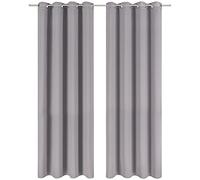 Blumtal Blackout Curtains - Set of 2 Eyelet Curtains - Easy Installation, Maximum Protection, Black Out for Bed and Living Room, Grey, 140 x 265 cm (55″ x 104″)
