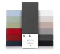 Blumtal Brushed Microfibre Fitted Sheets 2-Pack 90 x 200 x 30 cm - Super Soft Fitted Sheet, Suitable for mattresses with a height up to 25 cm, Anthracite