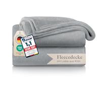 Blumtal Cosy Fleece Blanket - Super Fluffy and Thick Throws for Sofas and Bed, Grey Throw Blanket - Single Size, 150 x 130 cm