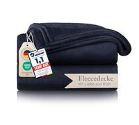 Blumtal Cosy Fleece Blanket - Super Fluffy and Thick Throws for sofas, Dark Ocean Blue Throw Blanket - Double Size, 200 x 150 cm