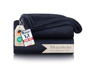 Blumtal Cosy Fleece Blanket - Super Fluffy and Thick Throws for sofas, Dark Ocean Blue Throw Blanket - Double Size, 200 x 150 cm
