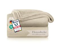 Blumtal Cosy Fleece Blanket - Super Fluffy and Thick Throws for sofas, Sand Throw Blanket - Single Size, 150 x 130 cm