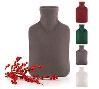 Blumtal Hot Water Bottle Santi - Hot Water Bottles with Cover UK, Soft Fleece Cover, UK Testing Standards - Grey (1.8 litres)