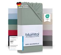Blumtal Premium Double Fitted Sheet - Super Soft Cotton Jersey Bed Sheets - Summer Green, Double Size (135 x 190 x 30 cm)