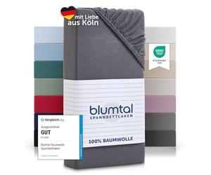 Blumtal Premium Emperor Fitted Sheet - Super Soft Cotton Jersey - Grey, Emperor Size (200 x 200 x 30 cm)