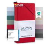 Blumtal Premium King Size Fitted Sheets - Super Soft Cotton Jersey Bed Sheets - Red, King Size (150 x 200 x 30 cm)