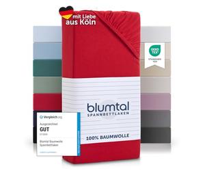 Blumtal Premium King Size Fitted Sheets - Super Soft Cotton Jersey Bed Sheets - Red, King Size (150 x 200 x 30 cm)