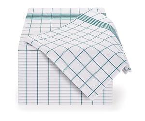 Blumtal Premium Tea Towels for Kitchen - Set of 10 Kitchen Towels, High-Absorbent, 100% Cotton, green checked, 50x70cm