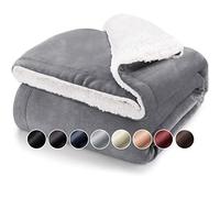 Blumtal Sherpa Fleece Blanket - Super Fluffy and Thick Throw Blanket for Bed and Sofas - Travel/Single, 150 x 130 cm, Grey