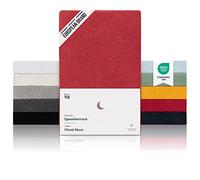 Blumtal SMALL DOUBLE Fitted Sheet Terry Cloth - Super Soft, Cozy and Warm Bed Sheets Fitted - Red - Set of 2