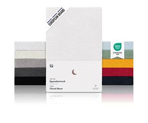 Blumtal SMALL DOUBLE Fitted Sheet Terry Cloth - Super Soft, Cozy and Warm Bed Sheets Fitted - White