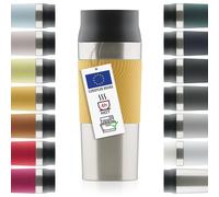 Blumtal Travel Mug Classic, Coffee Cup, Leakproof to go Mug, Hours of Insulation for Hot and Cold Beverages, with Practical Quick Press Closure, 350ml, Spicy Mustard - Yellow