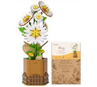 Blumuze 3D Wooden Puzzles, Wooden Flower Bouquet for Adults,3D Jigsaw Puzzle Flowers Gifts for Women Mum Friend on Her Birthday, Christmas, Valentine's Day, Mother's Day, Wedding (Daisy)