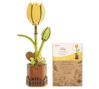 Blumuze 3D Wooden Puzzles, Wooden Flower Bouquet for Adults,3D Jigsaw Puzzle Flowers Gifts for Women Mum Friend on Her Birthday, Christmas, Valentine's Day, Mother's Day, Wedding (Tulip)