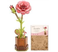 Blumuze 3D Wooden Puzzles, Wooden Flower Bouquet for Adults,3D Jigsaw Puzzle Flowers Gifts for Women Mum Friend on Her Birthday, Christmas, Valentine's Day, Mother's Day, Wedding (Carnation)