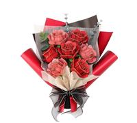 Blumuze 3D Wooden Puzzles, Wooden Flower Bouquet for Adults,3D Jigsaw Puzzle Flowers Gifts for Women Mum Friend on Her Birthday, Christmas, Valentine's Day, Mother's Day, Wedding (Red Rose Bouquet)