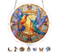 Blumuze Acrylic Puzzle for Adult Window Hanging,Acrylic Suncatcher Wall Hanging,Sun Catcher Stained Glass Acrylic Puzzle Decoration Birthday Gift for Women Men (Twin Wings of Radiance, 7.4 in)