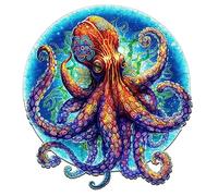 Blumuze Wooden Jigsaw Puzzles, Mandala Octopus Wooden Puzzles for Adults, Unique Shaped Animal Wood Puzzles, Wooden Animal Puzzles for Adults Kids with Wood Gift Box 280pcs-L-12.5 * 11.8in