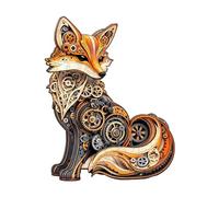 Blumuze Wooden Puzzle, 3D Gear Fox Wooden Jigsaw Puzzles For Adults, Unique Shaped Animal Wood Puzzles For Adults Kids With Wood Gift Box 120pcs-M-29 * 22.9cm