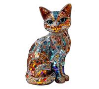 Blumuze Wooden Puzzle, Cat Wooden Jigsaw Puzzles For Adults, Unique Shaped Animal Wood Puzzles For Adults With Wood Gift Box (Vivid Mosaic Cat)