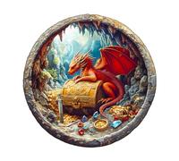 Blumuze Wooden Puzzle, Dragon's Treasure Wooden Jigsaw Puzzles For Adults, Unique Shaped Animal Wood Puzzles For Adults With Wood Gift Box 200pcs-M-29 * 29cm