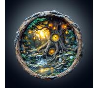 Blumuze Wooden Puzzle, Magic Time Tree Wooden Jigsaw Puzzles For Adults, Unique Shaped Animal Wood Puzzles For Adults 14+ With Wood Gift Box 200pcs-M-29 * 29cm