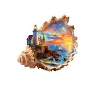 Blumuze Wooden Puzzle, Sunset by the Seaside Wooden Jigsaw Puzzles For Adults, Unique Shaped Animal Wood Puzzles For Adults With Wood Gift Box 85pcs-S-21.5 * 20.2cm